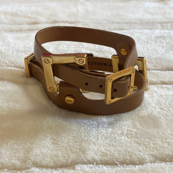 Tory Burch Jewelry Tory Burch Brown Leather Double Strap Bracelet